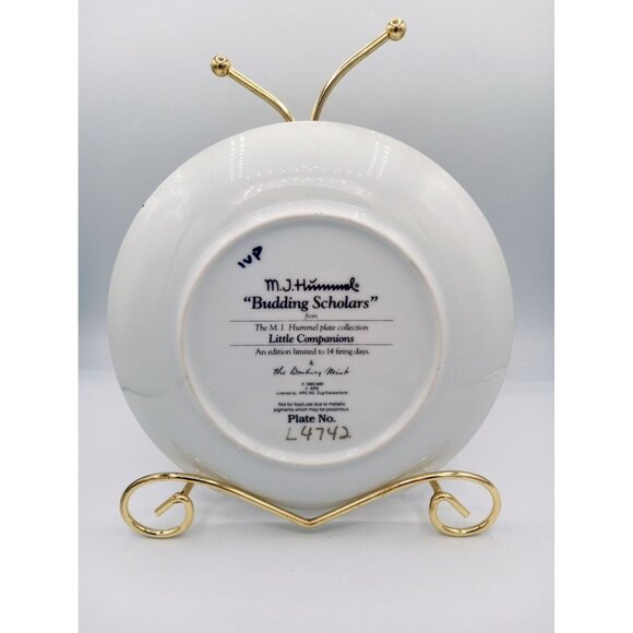 MJ Hummel Budding Scholars Plate Little Companions Danbury Mint Limited Edition - Picture 5 of 12